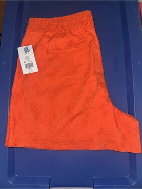 crown & ivy Bright Orange Eyelet Mini Skirt
